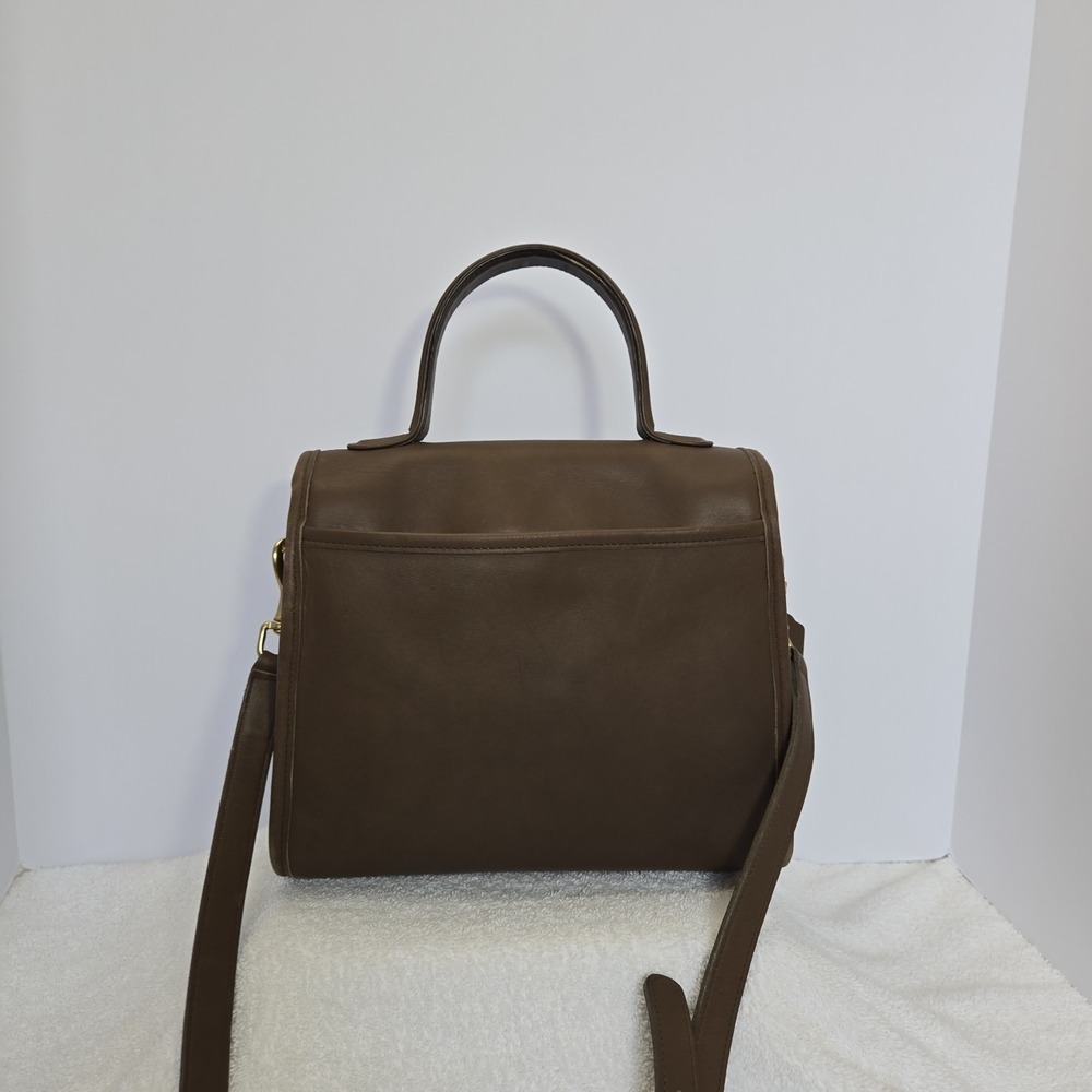 Vtg Coach Manor #9977 Taupe Convertible Top Handle Crossbody Bag Hangtag Rare - Picture 9 of 16